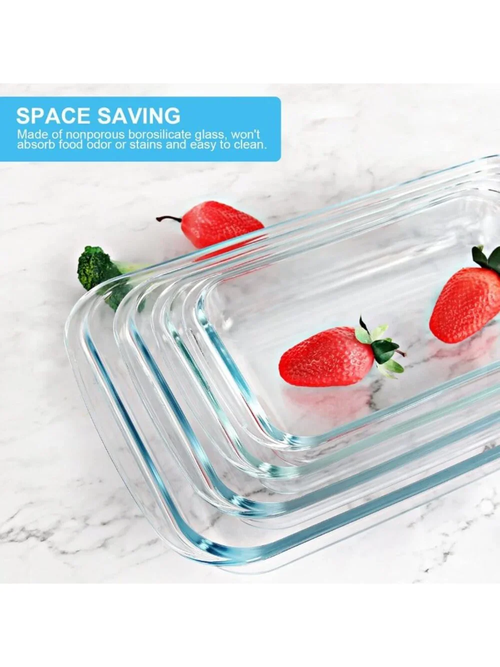 8-Piece Rectangular Glass Bakeware Set with Lids | Perfect for Lasagna